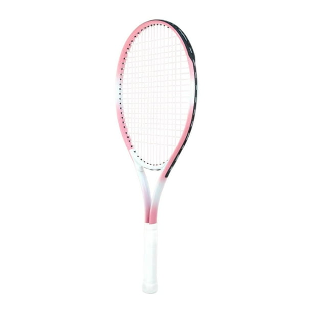 Raqueta de tenis Equipo de tenis Agarre antideslizante Cuerdas de nailon Raqueta de tenis para jardín Playa Juego al aire libre Jugadores recreativos Rosa Blanco