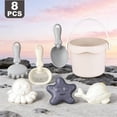 thumbnail image 4 of Elainilye Beach Toys Set for Kids Sand Castle Molds Shovel Bucket Outdoor Summer Fun Playset for Toddlers Boys Girls (8 Pcs), 4 of 8