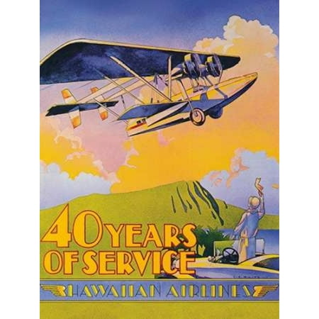 Hawaiian Airlines - 40 Years of Service Canvas Art - CE White (18 x 24)