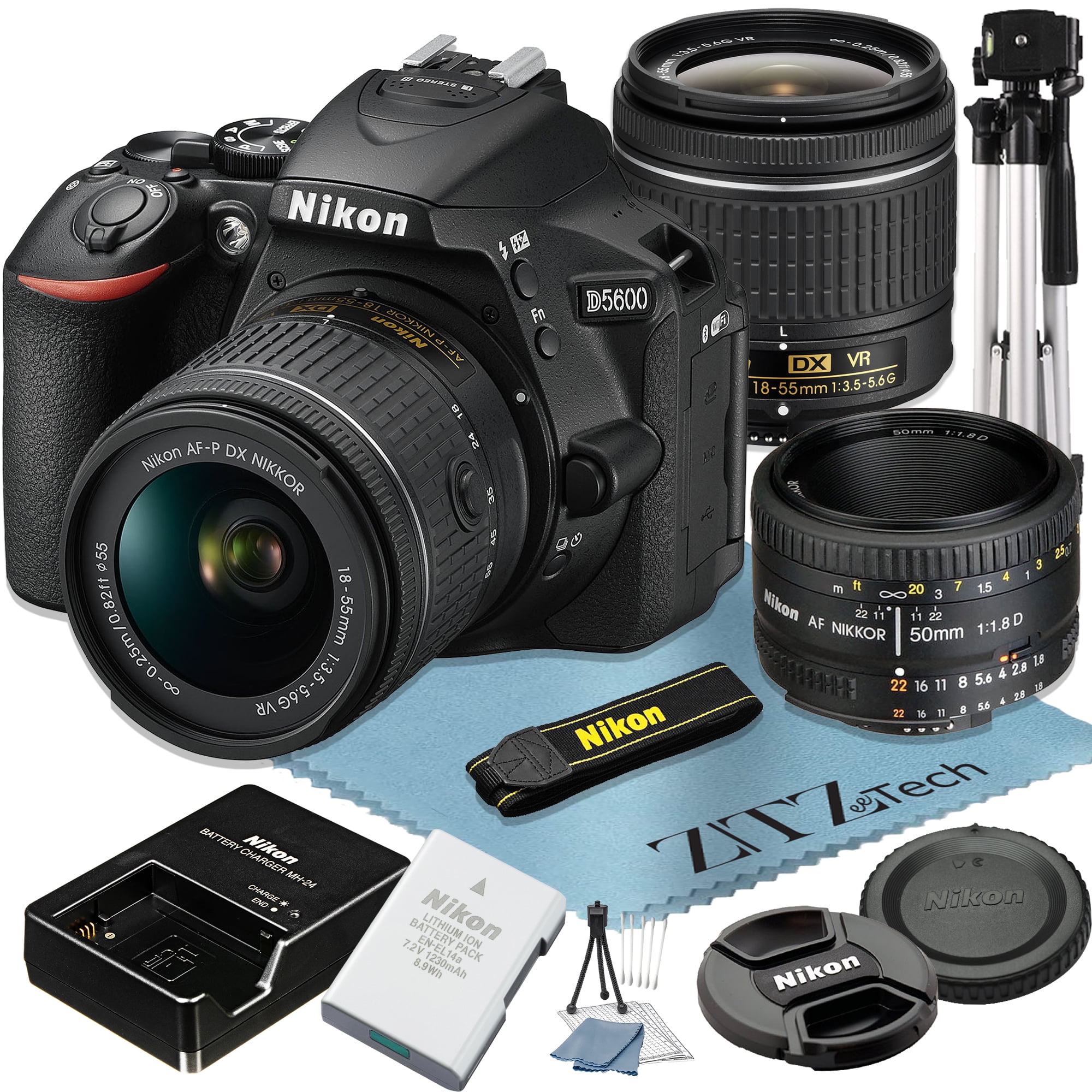 Nikon D DSLR Camera .2MP Full HD p with mm + AF FX mm Lens  + ZeeTech Accessory Bundle