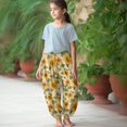 thumbnail image 2 of DISNIMO Sunflower Flower Bloomers Pants for Girls Bloomer Harem Pants Girls 8-12 Long Pants Kids Girls Sweatpants Loose Leg Yoga Pants for Girls Casual Joggers for Kids Beach Pants Harem Bloomers, 2 of 7