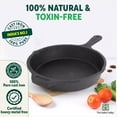 thumbnail image 4 of Pre-seasoned Black Cast Iron Fry Pan Or Skillet With Silicone Grip | Medium 25cm, 10 Inch, 1.6 Ltr, 2.4 Kg | Induction Friendly | Nonstick Fry Pan, 100% Pure & Toxin Free, No Chemical Coating, 4 of 5