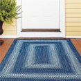 thumbnail image 1 of Homespice Decor 316653 8 x 10 ft. Navy Ultra Durable Rectangular Braided Rug - Denim, 1 of 1