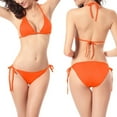 thumbnail image 2 of ZQUUVOU 2 Piece Bikini Set for Women Cutout String Triangle Bikini with Tie Side Bottom Swimsuit Bathing Top Bottom Orange, 2 of 9