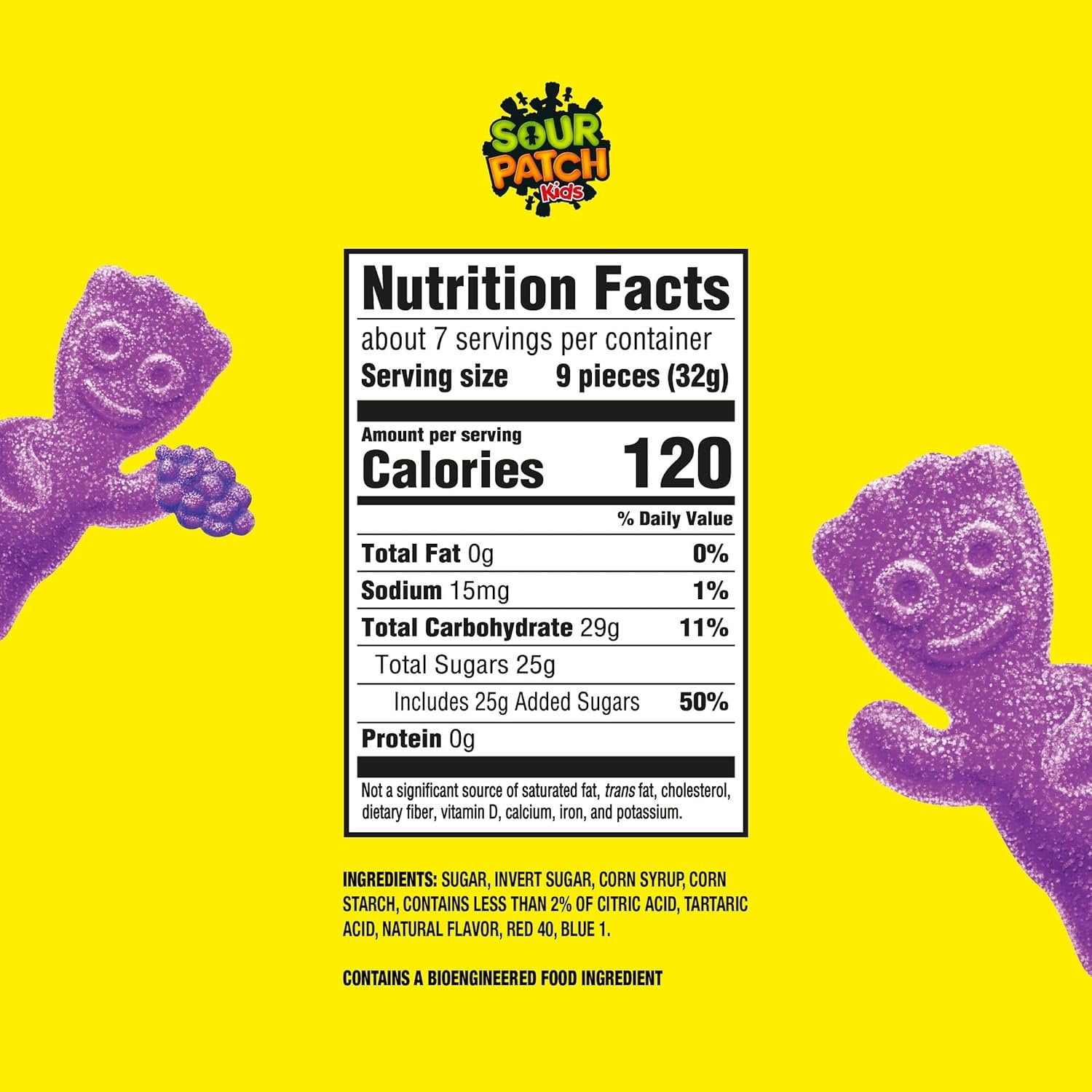 (5 pack) SOUR PATCH KIDS Grape Soft & Chewy Candy, 8.02 oz