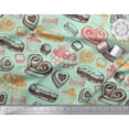 thumbnail image 2 of Soimoi Poly Georgette Fabric Burger & Fruit Cake Food Print Fabric by Yard 42 Inch Wide, 2 of 3