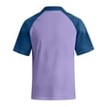 thumbnail image 5 of GrmtClth Mens Polo Shirts Trendy Casual Patchwork Denim Tops Contrast Collared Golf Shirt Half Sleeve Comfy Workout Baseball Tee Light Purple S, 5 of 5