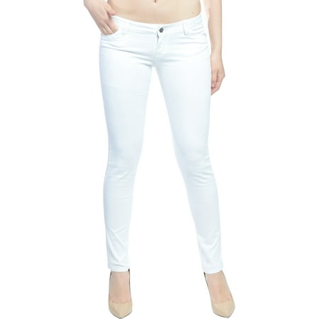 Womens Stretch Twill Pants - Hey Collection Juniors Brushed Stretch Twill Low Rise Pants Skinny Jeans For Women
