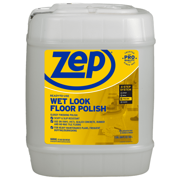 Zep WetLook Floor Polish 5 Gallon (1 Pail) Long Lasting Shine
