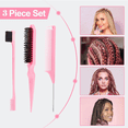 thumbnail image 5 of Professional Hair Coloring and Styling Comb Set with Highlight Brush, Eyebrow Brush, Pointed Tail Comb for Highlighting, Teasing, Parting and Eyebrow Grooming (3-Piece Set), 5 of 9