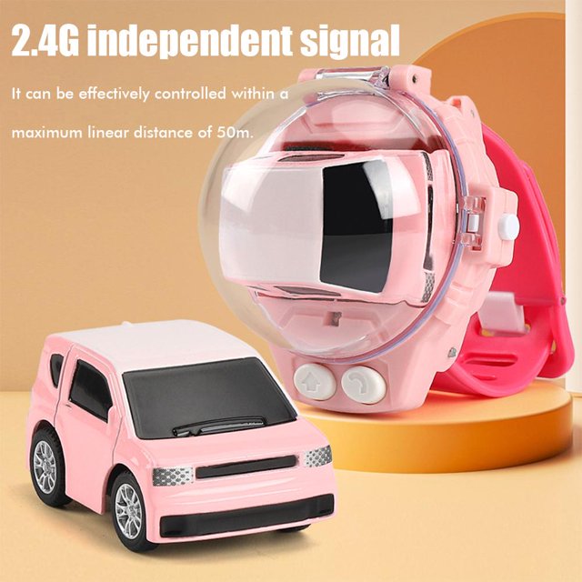 Mini coche de juguete con control remoto y reloj de aleación para niños, 2,4 GHz, con luz LED, regalo de cumpleaños y Navidad para niños y niñas