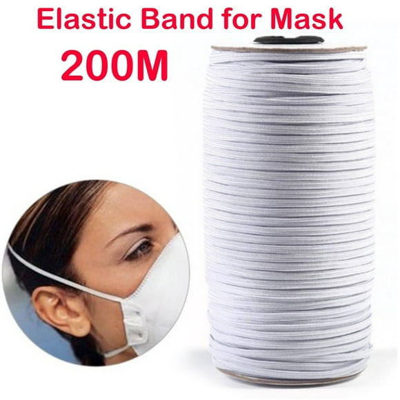 200M 3mm Rond Élastique Mince Bande Cordon Métier Fil Stretch Corde à Coudre pour Masques à Bricolage