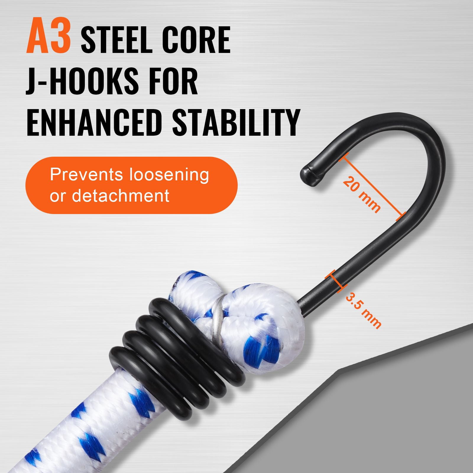 Bungee Cords Set Heavy-Duty Elastic Straps Weather Resistant High-Strength Hooks for Home Outdoor Use