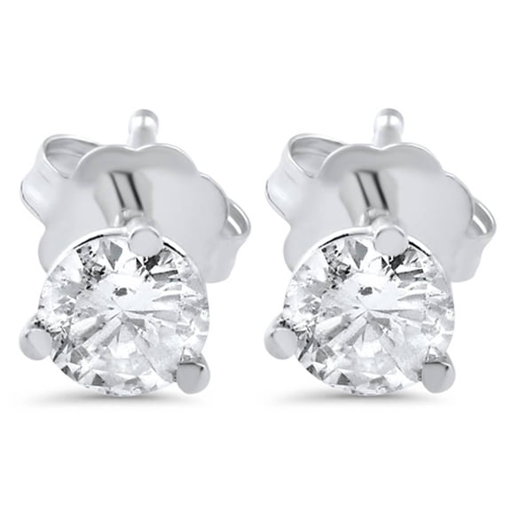 Pompeii 1/2ct Diamond Martini Stud Earrings 14K White Gold (H-I,I1-I2)