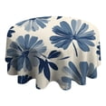 thumbnail image 4 of Blue Pioneer Flower Round Tablecloth 60" X 60",Wrinkle Wipeable Table Cloth for Kitchen Dining Room Picnic Patio Party, 4 of 6