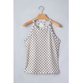 thumbnail image 6 of Women's Gray Checkered Halter Tank Top – Trendy Western Style for Summer Outings, XL, 6 of 12
