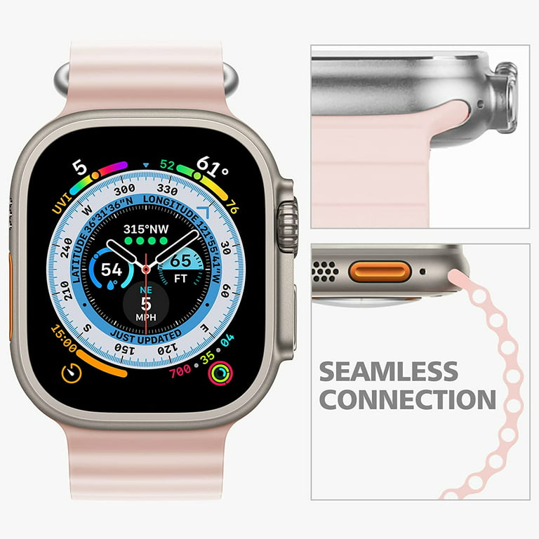 ALMNVO Ocean Band for Apple Watch Bands 49mm 44mm 40mm 45mm 41mm 42mm 38mm  40 44 45 mm Silicone Bracelet iWatch Ultra Series 7 6 3 SE 8