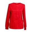 thumbnail image 1 of Womens Scrub Jacket Workwear Snap Front Warm-up Scrubs Jacket, 1 of 4