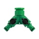 thumbnail image 1 of Divisor de agua de 3 vías, 1 entrada, 2 salidas, adaptador divisor de grifo para lavadora, jardinería, plástico DN15 DN20, 1 of 9