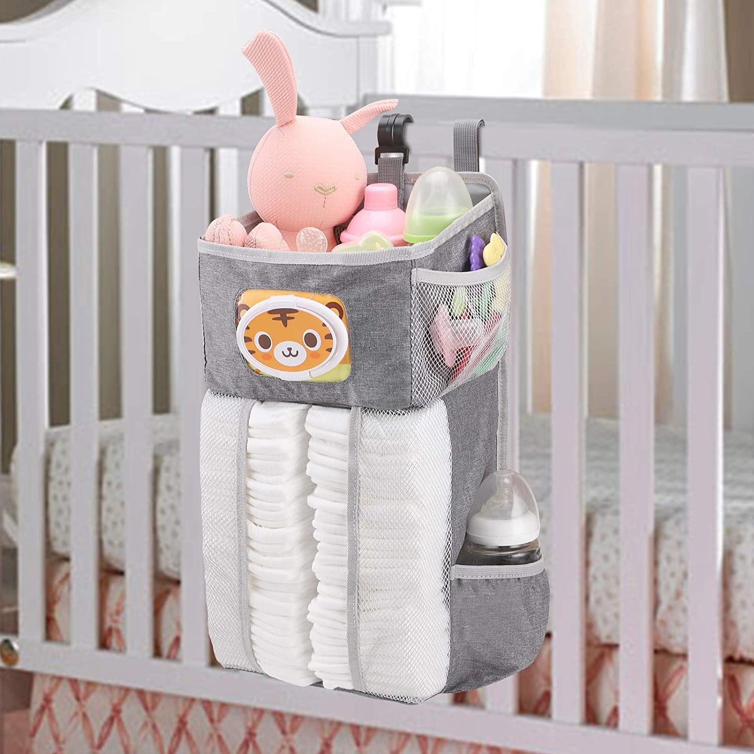 Baby Crib Hanging Bag Diaper Pocket For Toy Storage Organizer Nursery Room Decor 