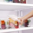 thumbnail image 2 of Juego de contenedores de almacenamiento de alimentos, contenedores de almacenamiento de alimentos con tapa y asa de plástico para refrigerador (paquete de 4), caja de plástico transparente, 2 of 6