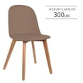 thumbnail image 3 of Set of 4 Modern Armless Dining Chair Set with Molded Plastic Seat Shell and Solid Wooden Legs, Brown, 3 of 12