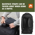 thumbnail image 6 of Ozark Trail 70L Coated Polyester Ripstop Duffel Bag, with Backpack Straps for Travel, Black, 6 of 19