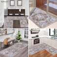 thumbnail image 3 of Boho Kitchen Rugs Sets 3 Piece with Runner Floral Kitchen Floor Mat Carpet Farmhouse Kitchen Rugs and Mats Non Skid Washable Runner Rug for Kitchen Floor Office Sink Laundry, Light Brown, 3 of 6
