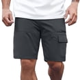 thumbnail image 1 of Pantalones cortos informales elásticos para hombre - Múltiples bolsillos - Spandex, cintura elástica, ropa urbana, tallas S-XXXL, 1 of 7
