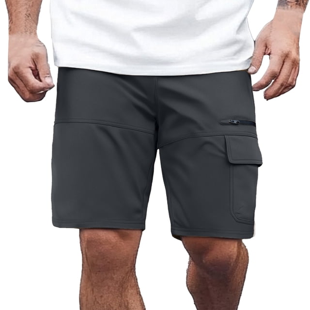 Pantalones cortos informales elásticos para hombre - Múltiples bolsillos - Spandex, cintura elástica, ropa urbana, tallas S-XXXL