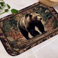 thumbnail image 2 of Vintage Forest Bear 16x24 Flannel Bath Mat for Bathroom, Anti-Slip Backing Soft Bathroom Rug, Washable Water Absorbent Mat, 2 of 9