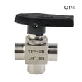 thumbnail image 1 of MYG 3 Way Ball Valve 304 Stainless Steel BSPP Female Thread Valve For Water, 1 of 10