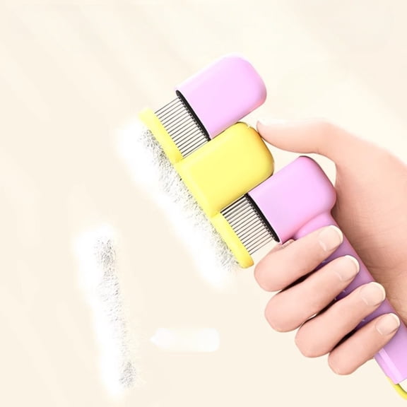 Pet Grooming Brush for Long Haired Animals Efficient Lint Remover with Massage Detangling Function Self Cleaning Comb Gentle on Skin