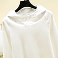 thumbnail image 4 of PRINxy Women's Thermal Underwear Tops Comfy Fleece Loungewear Spring Fall Winter Basic Layer Hoodies Long Sleeve Crewneck Pajama Tops White XXL, 4 of 5