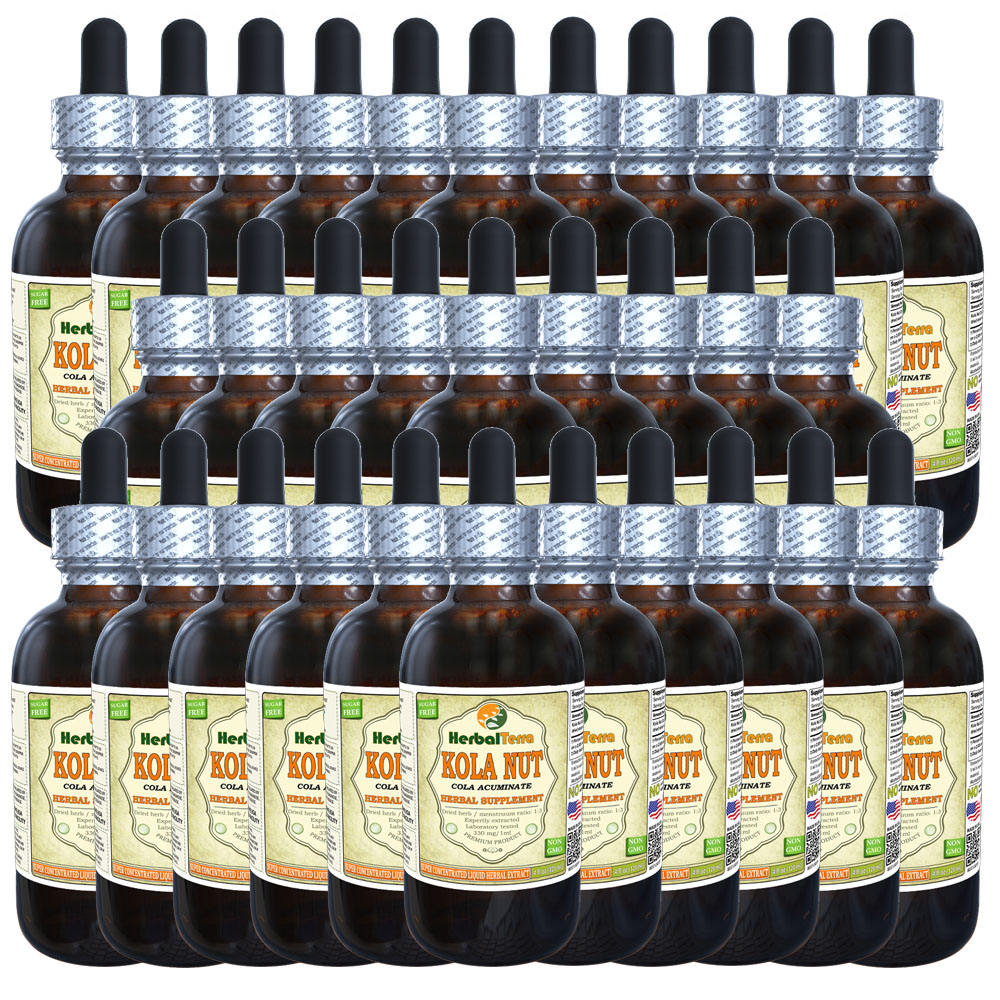 Kola Nut (Cola Acuminate) Tincture, Whole Nut Liquid Extract (Herbal Terra, USA) 30x2 oz