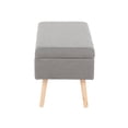 thumbnail image 3 of Lumisource Storage Contemporary Bench in Natural Wood and Grey Fabric, 3 of 7