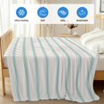 thumbnail image 4 of Turquoise Striped Cooling Blanket,Lightweight Breathable Summer Throw Blanket with Double Sided Cold Effect,Farmhouse Pinstripes Geometric Color Picnic Blankets Bed Sheet for Hot Sleepers 40"x60", 4 of 8