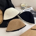 thumbnail image 4 of SikaFu Black Knitted Plush Fisherman Hat Female Autumn And Winter New Big Head Enclosure Barrel Cap Hat Japanese, 4 of 8