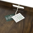 thumbnail image 5 of KINWELL  Square Black Walnut Wood Serving Tray Ottoman Tray with Handles 16"x16"x2", 5 of 5