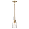 thumbnail image 6 of Robert Stevenson Lighting Josephine - Mid-Century Modern Metal and Clear Ribbed Glass Ceiling Light, Brushed Gold, 6 of 13