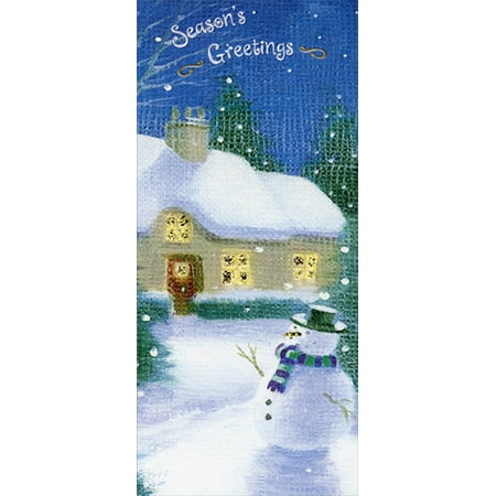 Seasons Greetings Christmas Cards Designer Greetings Seasons Greetings Snowman and Home 8 Christmas Gift Card / Money Holders ()
