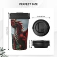 thumbnail image 3 of Gukieu Majestic Red Dragon Print Insulated Coffee Cup, Portable Stainless Steel Vacuum Cup with Lid, Unisex, Suitable for Office, Cafe, Car, 3 of 8