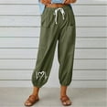 thumbnail image 2 of ameIAEA Womens Elastic Waisted Drawstring Pants Wide Leg Print Casual Trousers with Pockets, 2 of 3