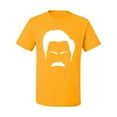 thumbnail image 2 of Wild Bobby, White Parks and Rec Fans Ron Swanson Mustache Face Silhouette, Pop Culture, Men Graphic Tee, Gold, Large, 2 of 4