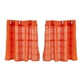 thumbnail image 1 of Abbracc bathroom and kitchen Tier Window Curtains Voile Simple 2pcs Rod Drapes - Orange Orange 74x90cm, 1 of 8