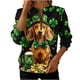 thumbnail image 3 of TaTaai Women St. Patrick's Day Print Long Sleeve Sweatshirt Fashion Loose Round Neck Casual Top Soft Comfortable for Daily Home Office Streetwear Gift, 3 of 5