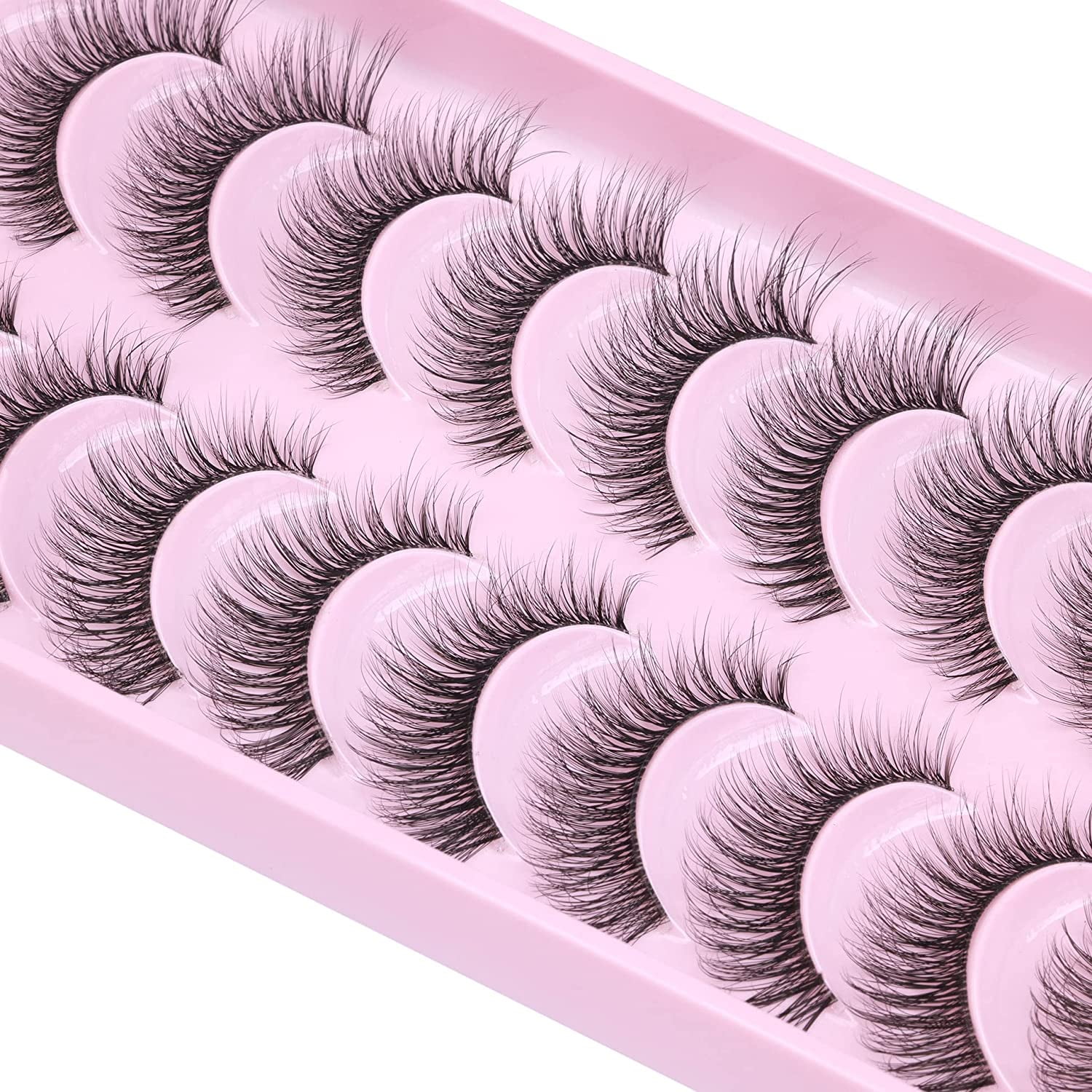 Brown Lashes Anime Eyelashes Natural Look Wispy Fake Eyelashes Manga C –  BABACLICK