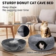 thumbnail image 4 of Gamexcel Cat Tunnel Bed for Indoor Cats, 24 Inch Felt Peekaboo Cat Cave, Washable Donut Hideaway Bed, Dark Gray, 4 of 7