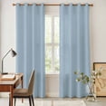 thumbnail image 4 of Sky Blue Kitchen Curtains 96 Inch Length, Modern Pure Winter Sky Blue Grommet Top Bedroom Living Room Curtains, Light Filtering Cafe Curtain Drapes 2 Panels Set 104''x96'', 4 of 9