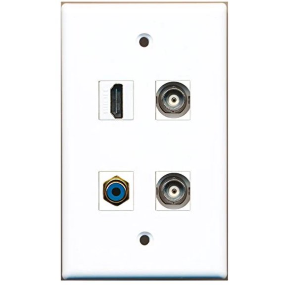 RiteAV - 1 Port HDMI 1 Port RCA Blue 2 Port BNC Wall Plate